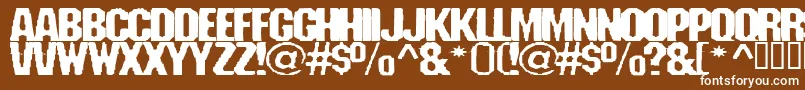 Fanatika-fontti – valkoiset fontit ruskealla taustalla