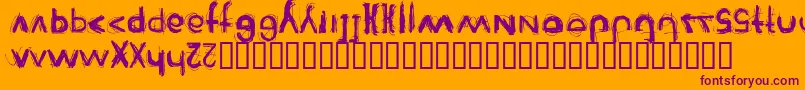 Reienhardt-Schriftart – Violette Schriften auf orangefarbenem Hintergrund