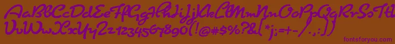 Cuisine Font – Purple Fonts on Brown Background
