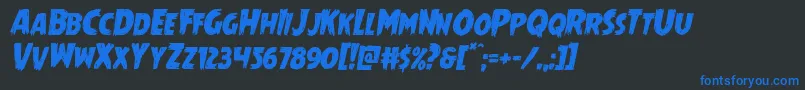 Mrsmonsterital Font – Blue Fonts on Black Background