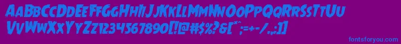 Mrsmonsterital Font – Blue Fonts on Purple Background