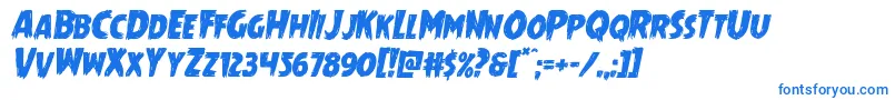 Mrsmonsterital Font – Blue Fonts on White Background