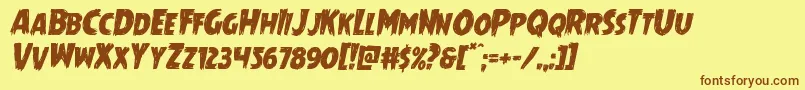 Mrsmonsterital Font – Brown Fonts on Yellow Background