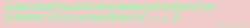 Mrsmonsterital Font – Green Fonts on Pink Background