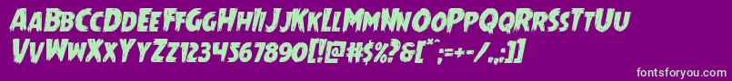 Mrsmonsterital Font – Green Fonts on Purple Background