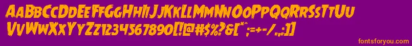 Mrsmonsterital Font – Orange Fonts on Purple Background