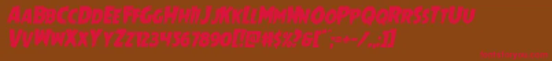 Mrsmonsterital Font – Red Fonts on Brown Background