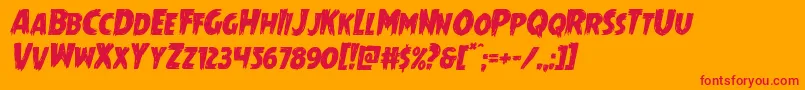 Mrsmonsterital Font – Red Fonts on Orange Background