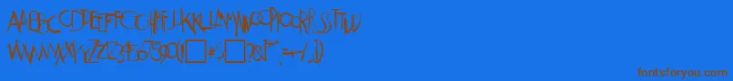 Weimar Font – Brown Fonts on Blue Background