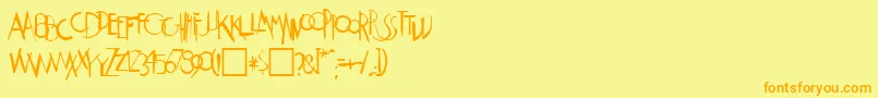 Weimar Font – Orange Fonts on Yellow Background