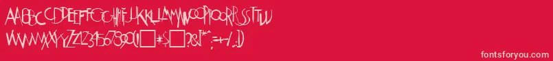 Fonte Weimar – fontes rosa em um fundo vermelho