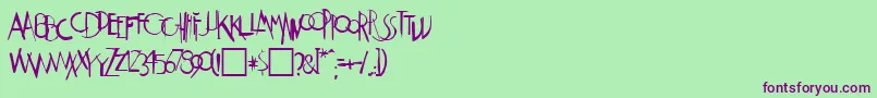 Weimar-Schriftart – Violette Schriften auf grünem Hintergrund
