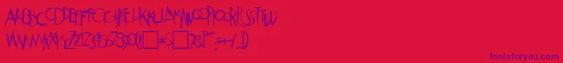 Weimar Font – Purple Fonts on Red Background