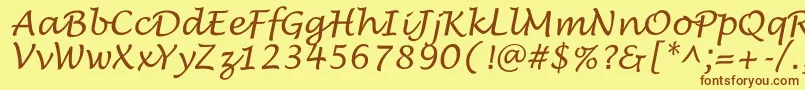 SaintgermainScript Font – Brown Fonts on Yellow Background