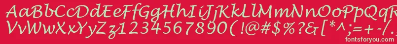 Fonte SaintgermainScript – fontes verdes em um fundo vermelho