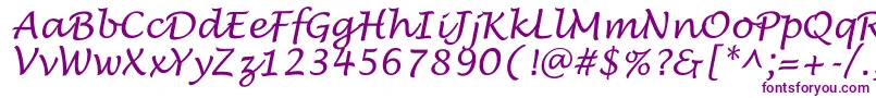 SaintgermainScript-Schriftart – Violette Schriften auf weißem Hintergrund