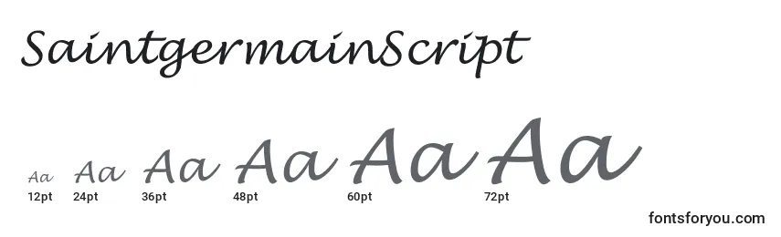 Размеры шрифта SaintgermainScript