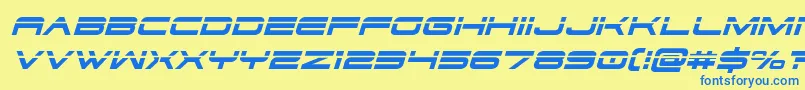 Dodger3laserital Font – Blue Fonts on Yellow Background