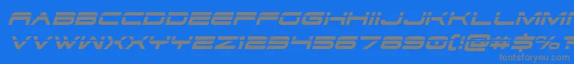 Dodger3laserital Font – Gray Fonts on Blue Background