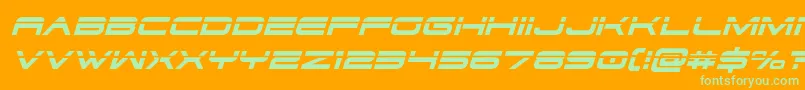 Dodger3laserital Font – Green Fonts on Orange Background