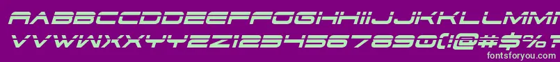 Dodger3laserital Font – Green Fonts on Purple Background