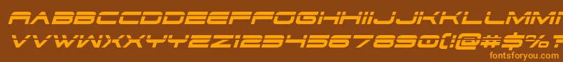 Dodger3laserital Font – Orange Fonts on Brown Background