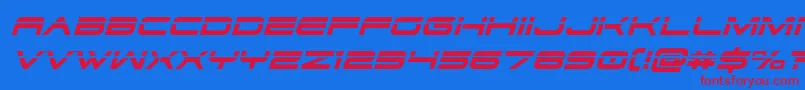 Dodger3laserital Font – Red Fonts on Blue Background