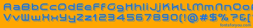 Шрифт PlanetiumXShadowedDemo – синие шрифты на оранжевом фоне