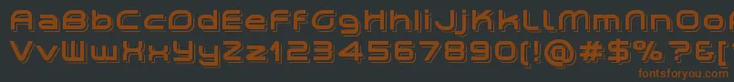Czcionka PlanetiumXShadowedDemo – brązowe czcionki na czarnym tle