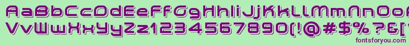 PlanetiumXShadowedDemo Font – Purple Fonts on Green Background