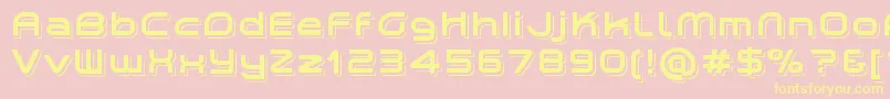 PlanetiumXShadowedDemo-Schriftart – Gelbe Schriften auf rosa Hintergrund