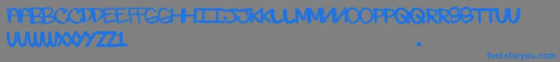 Skratchie Font – Blue Fonts on Gray Background