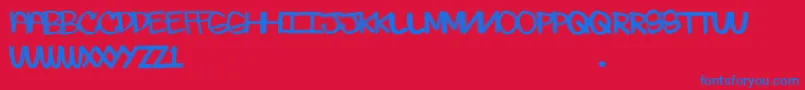 Skratchie Font – Blue Fonts on Red Background