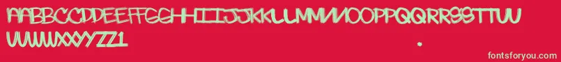 Fonte Skratchie – fontes verdes em um fundo vermelho