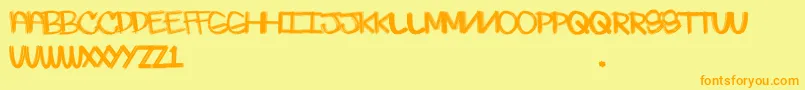 Skratchie Font – Orange Fonts on Yellow Background