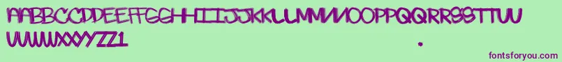 Skratchie Font – Purple Fonts on Green Background