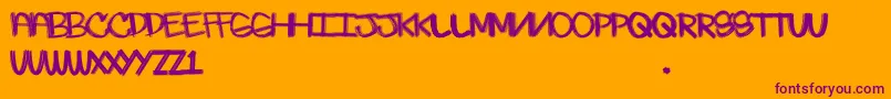Skratchie Font – Purple Fonts on Orange Background