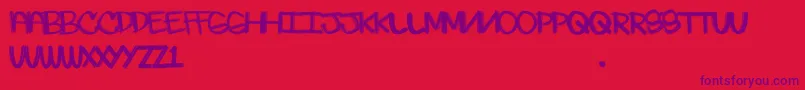 Skratchie Font – Purple Fonts on Red Background