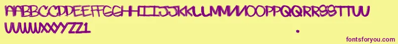Skratchie Font – Purple Fonts on Yellow Background