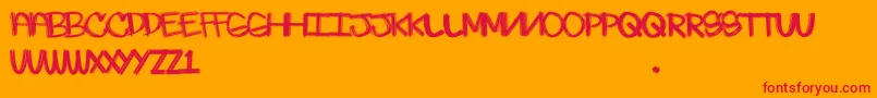 Skratchie Font – Red Fonts on Orange Background