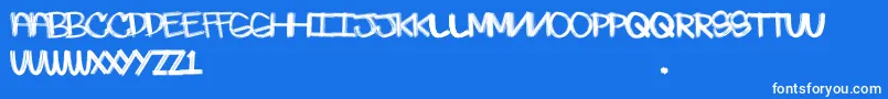 Skratchie Font – White Fonts on Blue Background