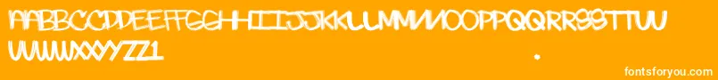 Skratchie Font – White Fonts on Orange Background