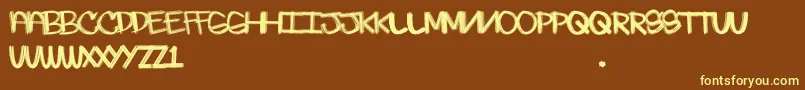 Skratchie Font – Yellow Fonts on Brown Background
