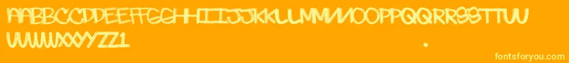Skratchie Font – Yellow Fonts on Orange Background