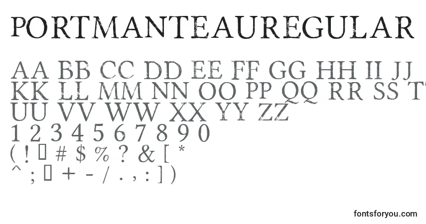 Schriftart PortmanteauRegular (6513) – Alphabet, Zahlen, spezielle Symbole