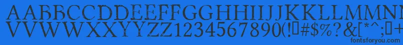 PortmanteauRegular Font – Black Fonts on Blue Background