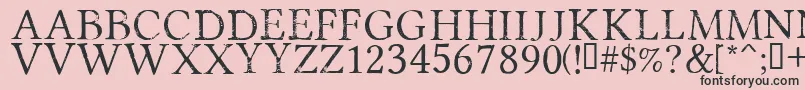 Fonte PortmanteauRegular – fontes pretas em um fundo rosa
