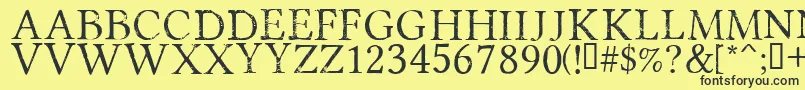 PortmanteauRegular Font – Black Fonts on Yellow Background