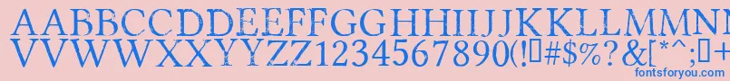 PortmanteauRegular Font – Blue Fonts on Pink Background