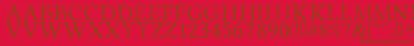 PortmanteauRegular Font – Brown Fonts on Red Background
